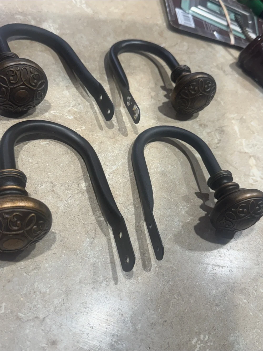Classic Black & Bronze Curtain Holdback Hooks - Home Wall Decor